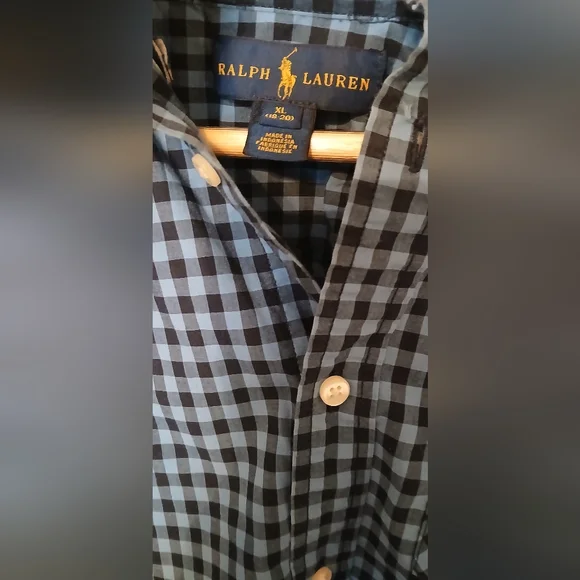 Boy's Gingham Ralph Lauren Polo Size XL - Picture 5 of 5